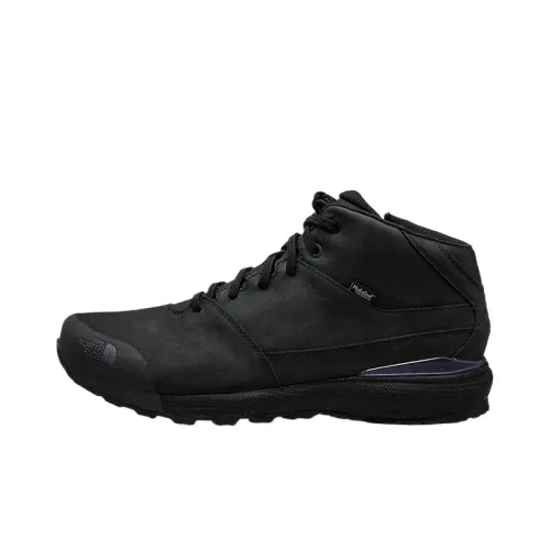 THE NORTH FACE Leather Waterproof Mid top Outdoor Shoes Men's Black
