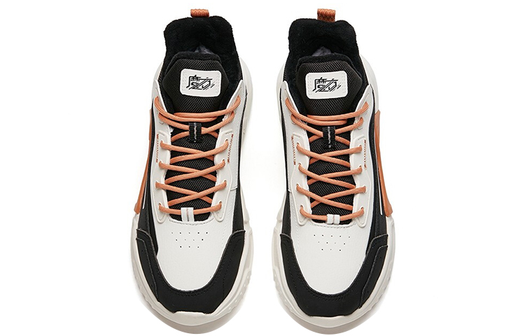 ANTA Leather Fleeced Running Shoes ‘White Orange Black’ Women’s