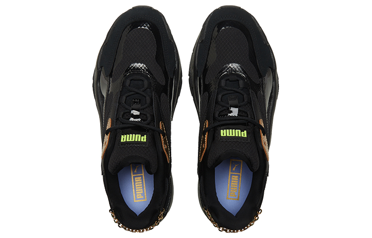 Женские кроссовки PUMA Hedra Dd (черно-золотые) — Чёрный / золотой / зелёный — фото 4