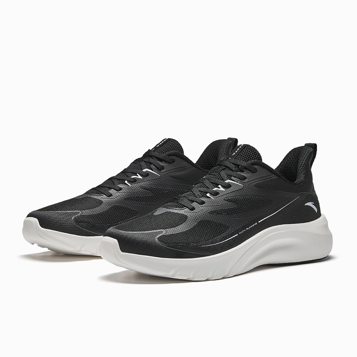 Anta Classic And Versatile Cushioning Breathable Low top Casual Running Shoes Men’s Black Gray