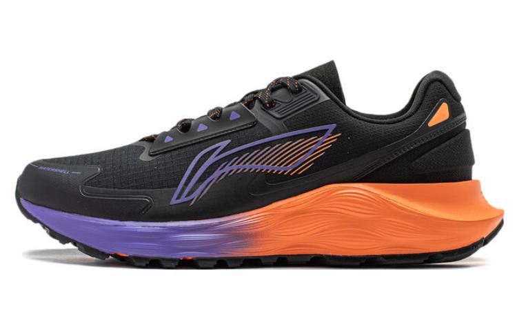 Li Ning Yufeng Cushioning Slip Resistant Abrasion Resistant Low top Running Shoes Men's Black Orange Purple