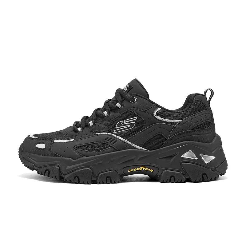Skechers D'LITES Hiker Textile, Synthetic Leather Abrasion Resistant Balance Height Increasing Low top Chunky Sneakers