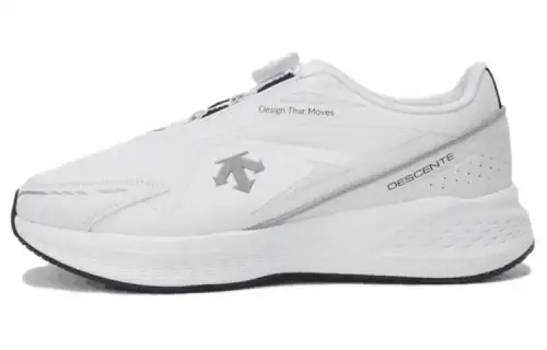 DESCENTE Fabric Abrasion Resistant Breathable Abrasion Resistant Breathable Low top Running Shoes Unisex White