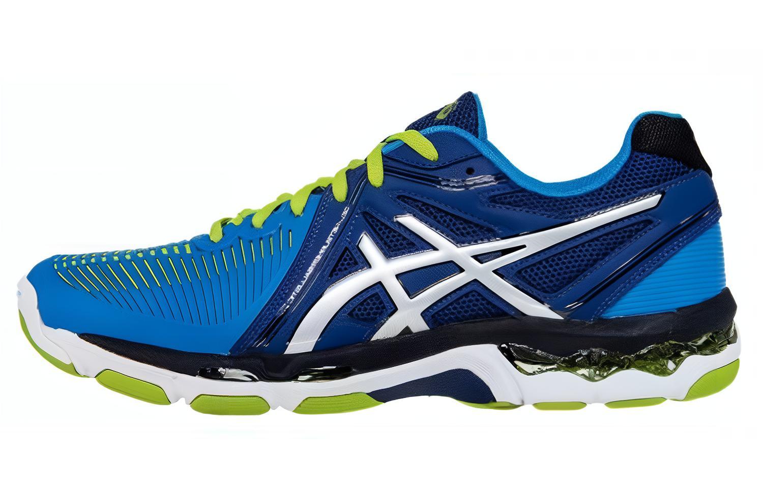 Asics Gel Netburner Ballistic Breathable Textile, Synthetic Leather Low top Running Shoes Men's Blue White