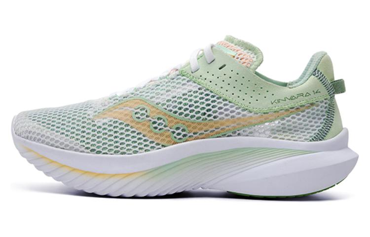 Женские кроссовки Saucony Kinvara 14 (бело-зеленые)