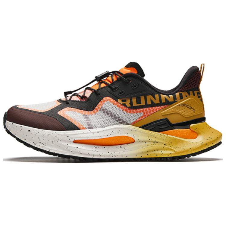 Anta Comfortable Slip Resistant Cushioning Low top Running Shoes Men’s White Black Orange