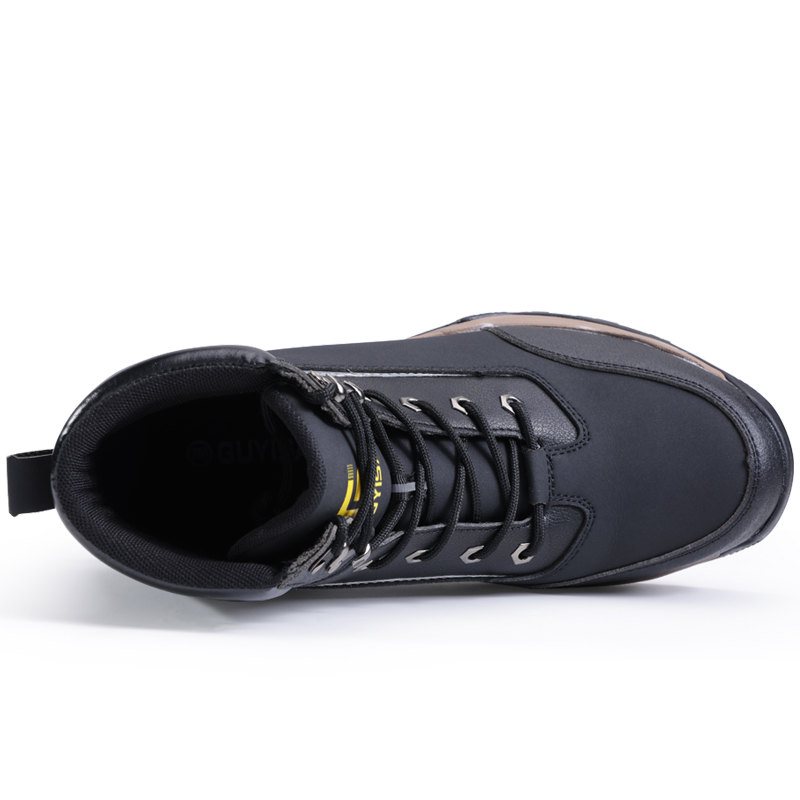 LANOUDUN Slip Resistant Abrasion Resistant High top Outdoor Shoes Unisex Black