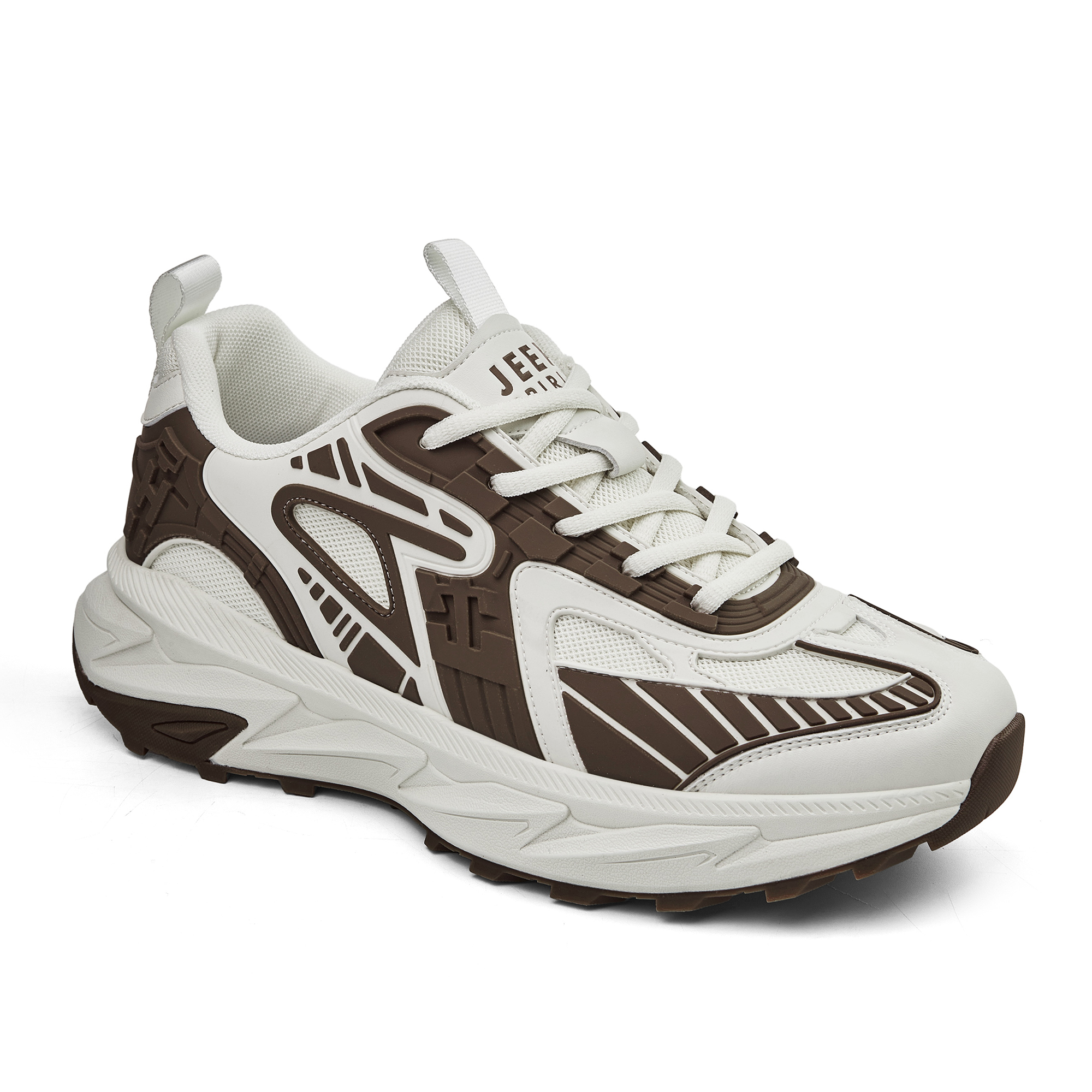 JEEP SPIRIT Abrasion Resistant Breathable Low top Outdoor Shoes Men’s White Brown