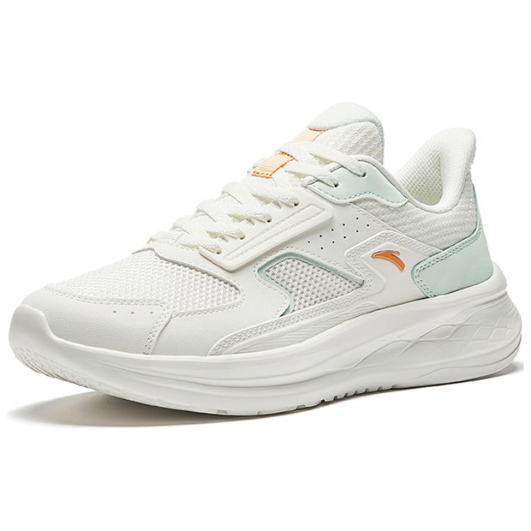 Anta Running Collection Fabric Cushioning Slip Resistant Low top EVA Casual Running Shoes Women’s White Green