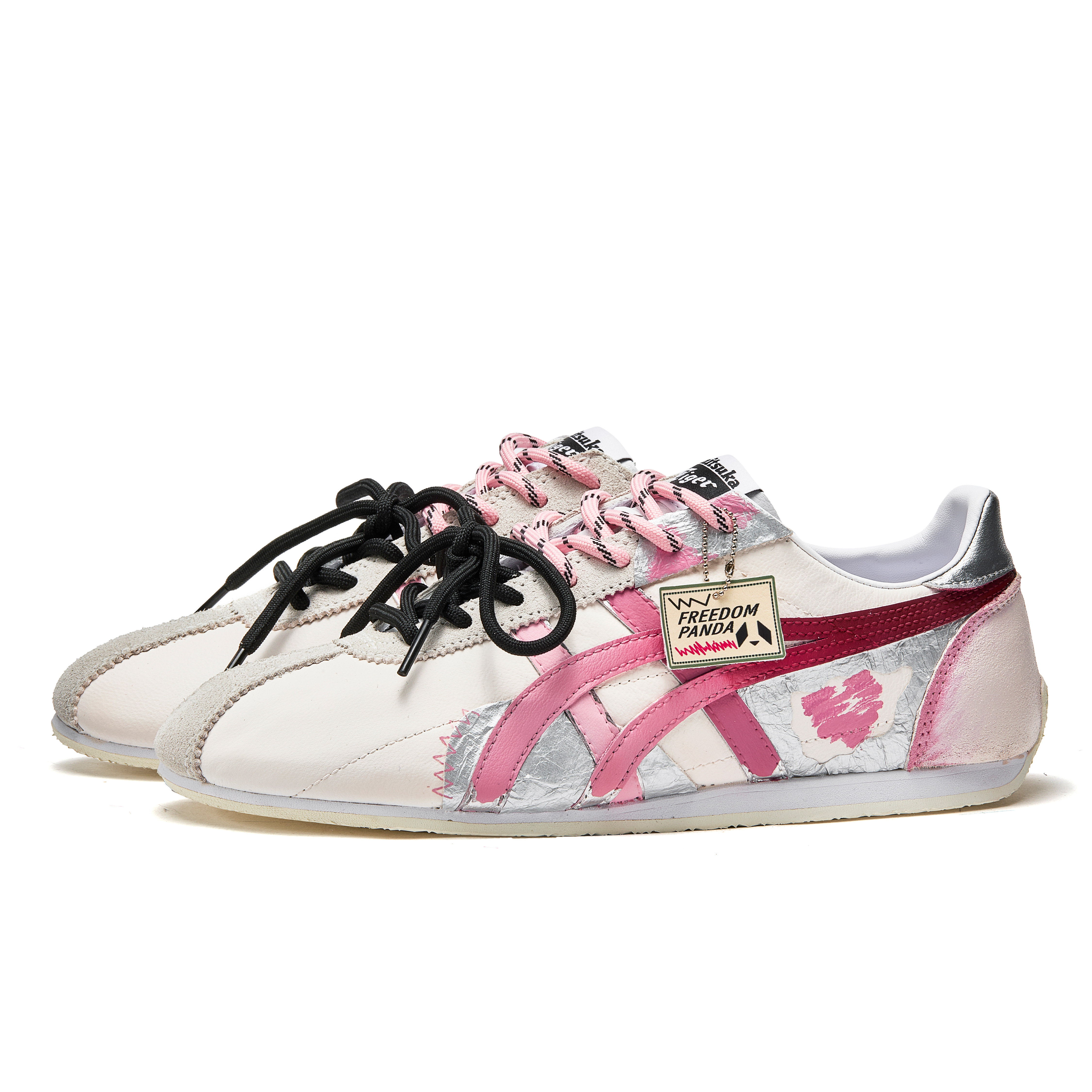Onitsuka Tiger Runspark Slip Resistant Low top Running Shoes Unisex White Pink