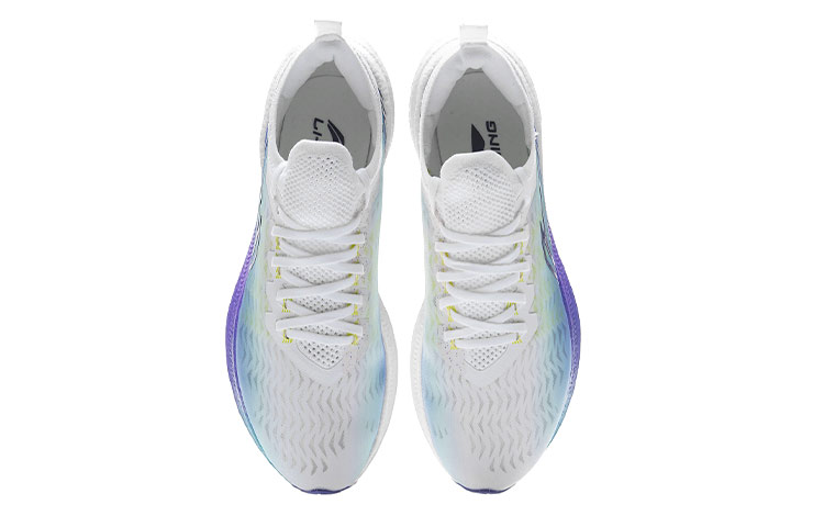 Li Ning Feidian Discovery Running Shoes Men’s Low Top White/Neon Blue Purple/Green