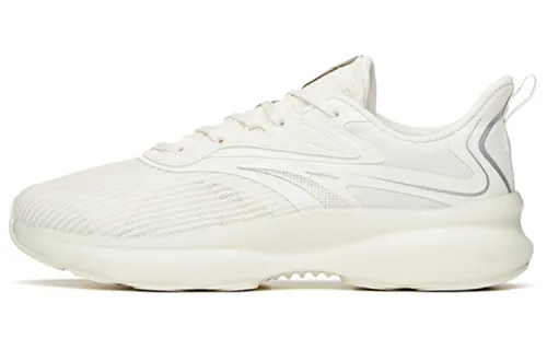 Anta Cushioning Slip Resistant Abrasion Resistant Breathable Low top Running Shoes Men's Ivory White