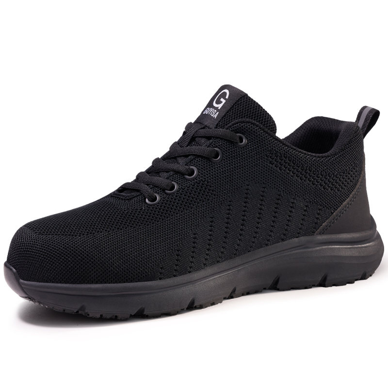 LANOUDUN Slip Resistant Impact Resistant Low top Outdoor Shoes Unisex Black