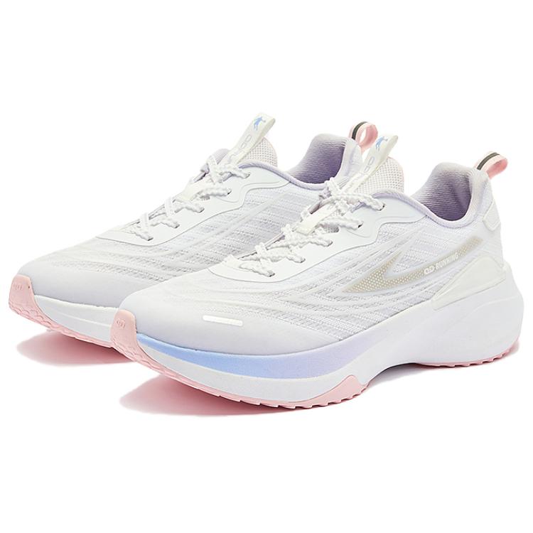 QIAODAN Star Sparkle Cushioning Breathable Low top Casual Running Shoes Women’s White Pink