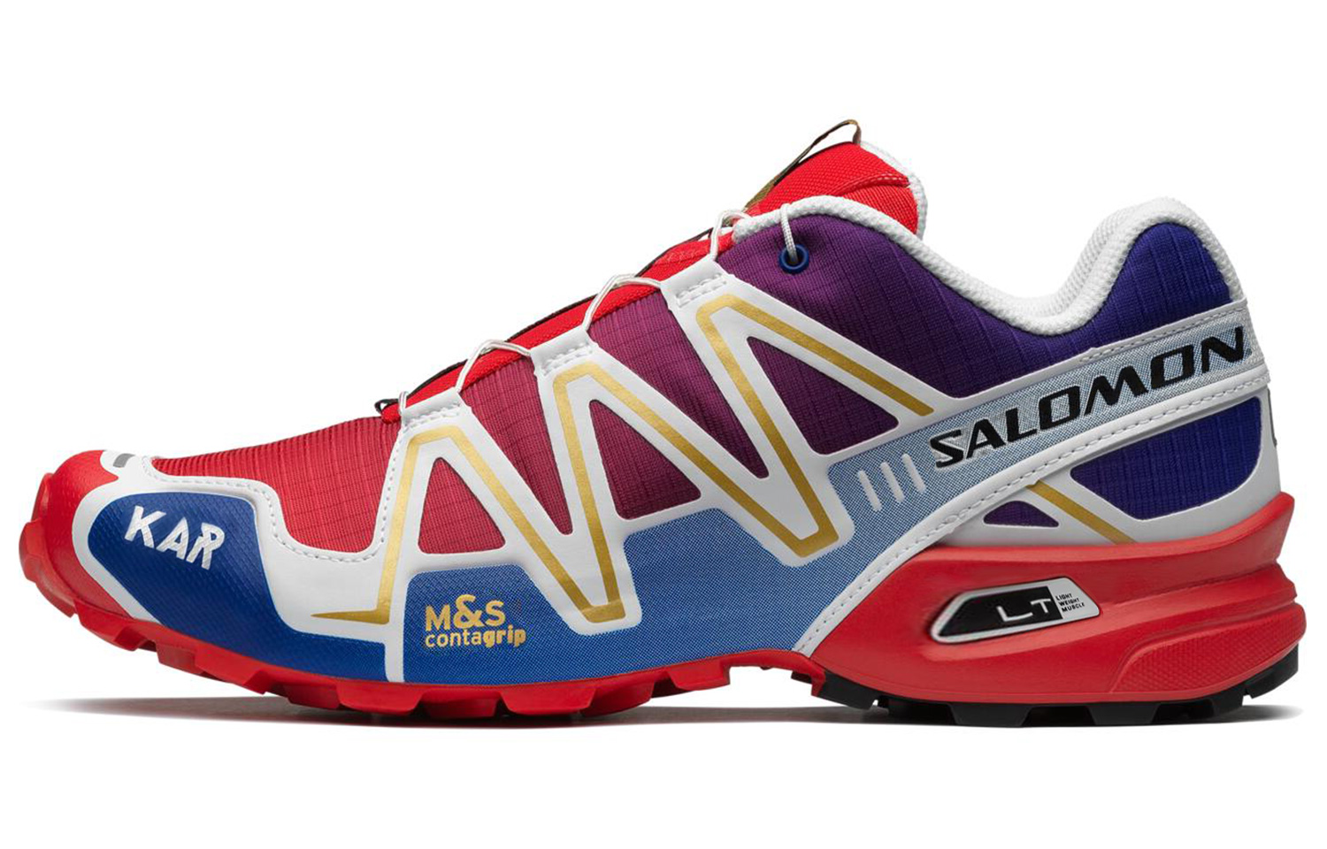 KAR L'Art De L'Automobile x SALOMON Speedcross 3 Comfortable and versatile, non-slip and wear-resistant, low top, outdoor functional shoes, same style for men and women, red and blue