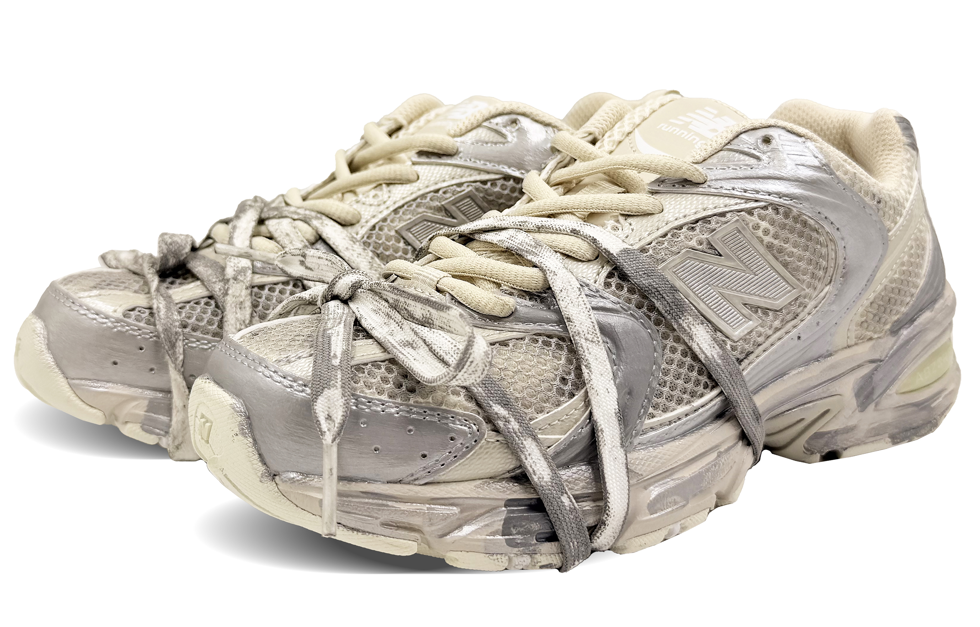 New Balance NB 530 Mesh Cushioning Breathable And Quick Dry Low top Running Shoes Unisex Silver