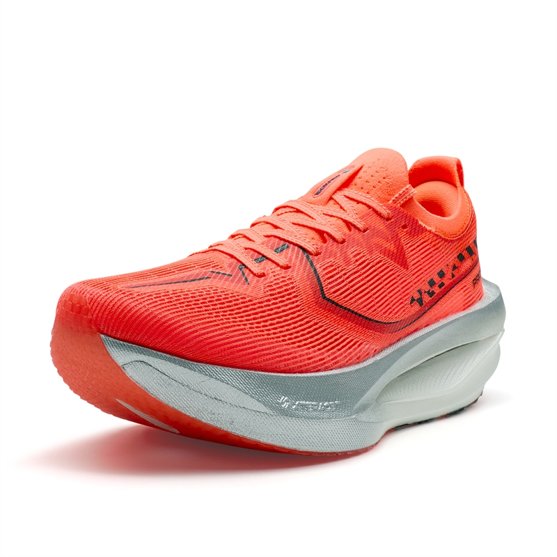 XTEP Abrasion Resistant Support Low top Carbon Plate Marathon Training Race Running Shoes Women’s Super Orange Black