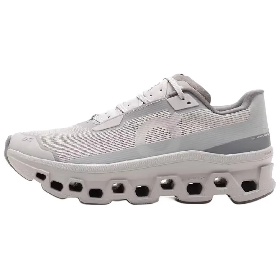 On Cloudmonster Void Soft And Comfortable Breathable Low top Casual City Commuting Running Shoes Men's Light Gray