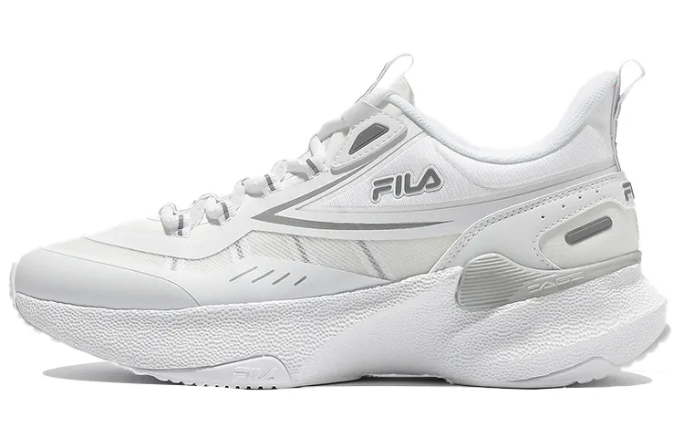 FILA Neuron 5 Textile, Synthetic Leather Low top Running Shoes Unisex White Gray Korean Style