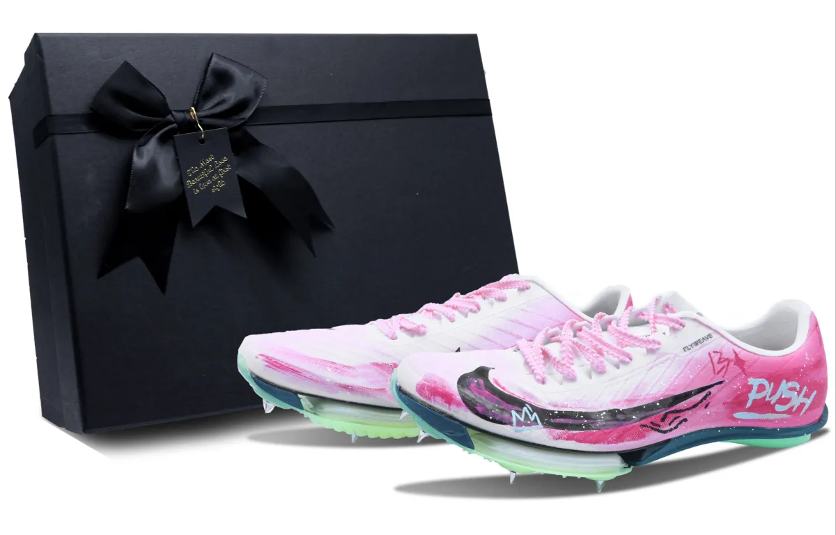 Nike Maxfly 2 Cushioning Slip Resistant Abrasion Resistant Rebound Low top Air Zoom Running Shoes Men's Pink