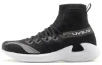 Li Ning Comfortable Cushioning Breathable Rebound Slip Resistant High top Running Shoes Men's Black White