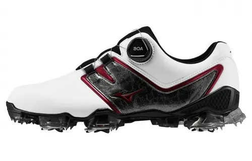 Mizuno Valour 004 Boa Cushioning Slip Resistant Abrasion Resistant Breathable Low top Golf Shoes Men's Black White Red