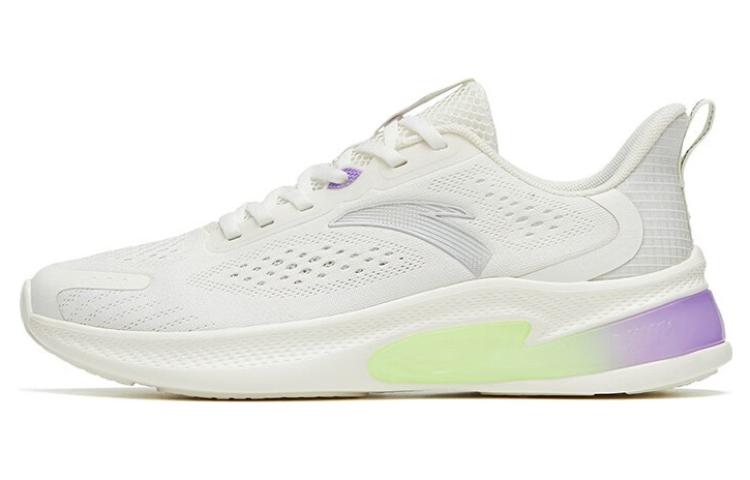 Anta Elastic Gum Slip Resistant Abrasion Resistant Low top Running Shoes Women’s Ivory White Silver