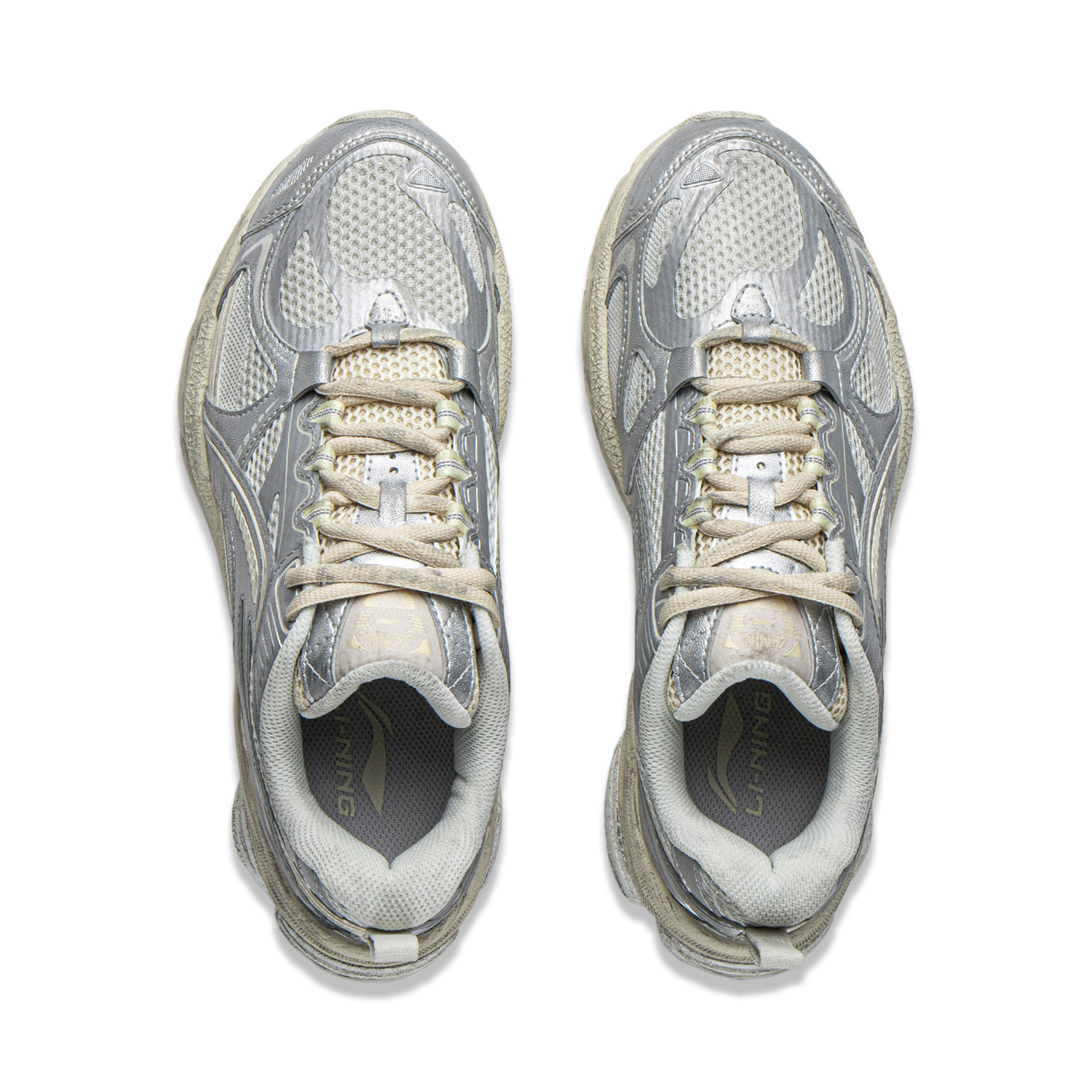 Li Ning Fuyao Boom Cushioning Slip Resistant Abrasion Resistant Rebound Low top Running Shoes Women’s Silver Gray