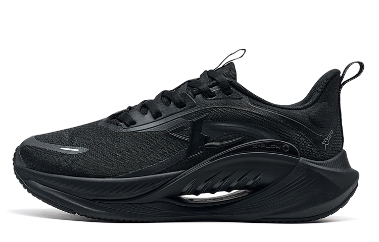 Xtep Hydrogen Wind 7.0, lightweight, comfortable, shock-absorbing, breathable, wrapped, lightweight and rebound, low-top running shoes, men's style, black riding style