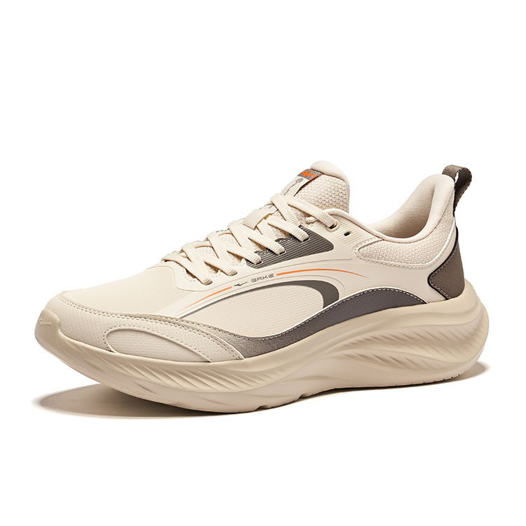 Erke Cushioning Rebound Low top Casual Running Shoes Men’s Warm Linen Dried Wood Gray