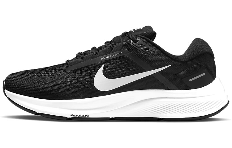 Nike Zoom Structure 24 Comfortable, trendy, fashionable, versatile, non-slip, wear-resistant, low-top, casual city commuter running shoes, women's black and white