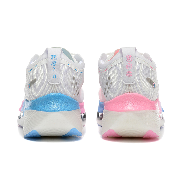 DUANGOU Cushioning Slip Resistant Abrasion Resistant Breathable Low top Running Shoes Unisex Pink Blue Mismatched