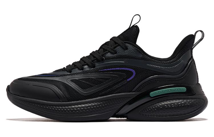 QIAODAN Comfortable Cushioning Slip Resistant Abrasion Resistant Low top Casual Running Shoes Men’s Black