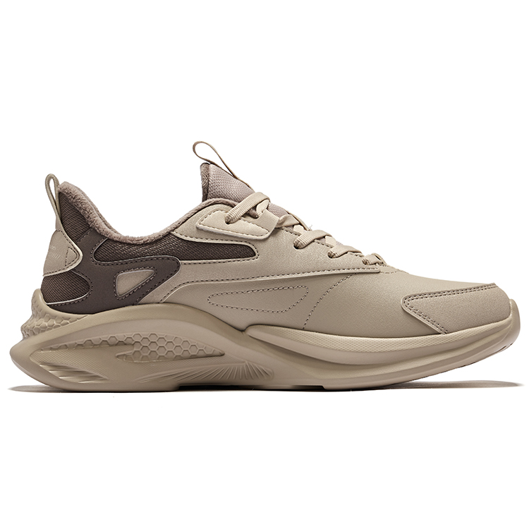 Erke Lingyue 1 Thermal Cushioning Rebound Waterproof Slip Resistant Low top Running Shoes Men’s Light Linen Brownstone