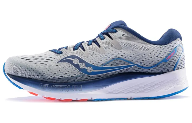 Saucony Ride ISO2 Comfortable Mesh Non slip Lightweight Low top Running Shoes Men's Gray Blue