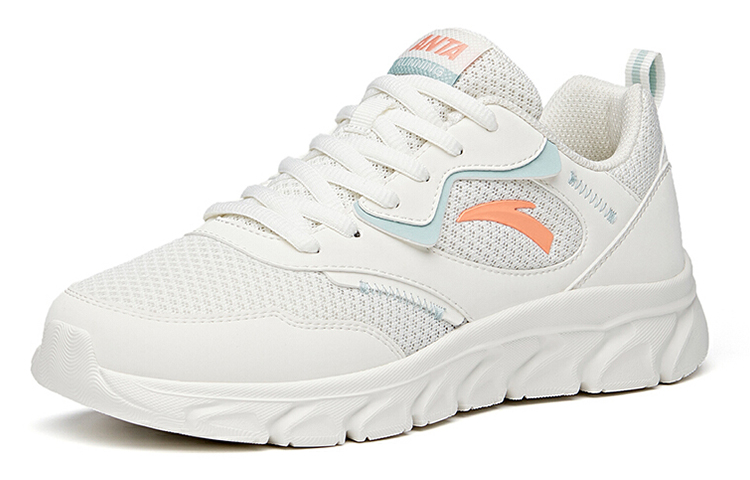 Anta Running Collection Cushioning Anti-Slip Wear-Resistant Breathability Low-Top Running Shoes Women’s White Green