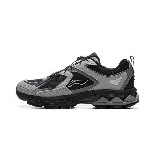Li Ning Fuyao 2.0 Trail V2 Slip Resistant Abrasion Resistant Low top Running Shoes Men's Black Gray