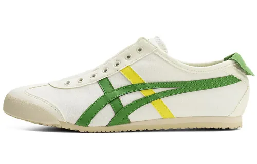 Onitsuka Tiger Onitsuka Tiger MEXICO 66 SLIP-ON comfortable low-cut casual running shoes for men and women, white and green