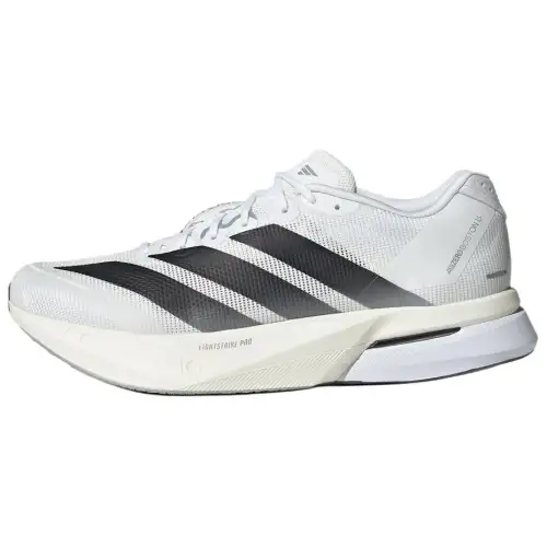 Adidas Adizero Boston 13 PU, Textile Low top Marathon Training Running Shoes Men's White Black