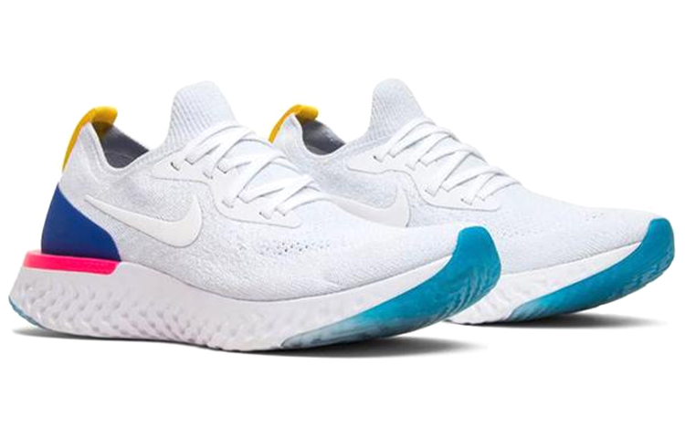Женские кроссовки Nike Epic React Flyknit 1 OG (бело-сине-красные) — фото 3