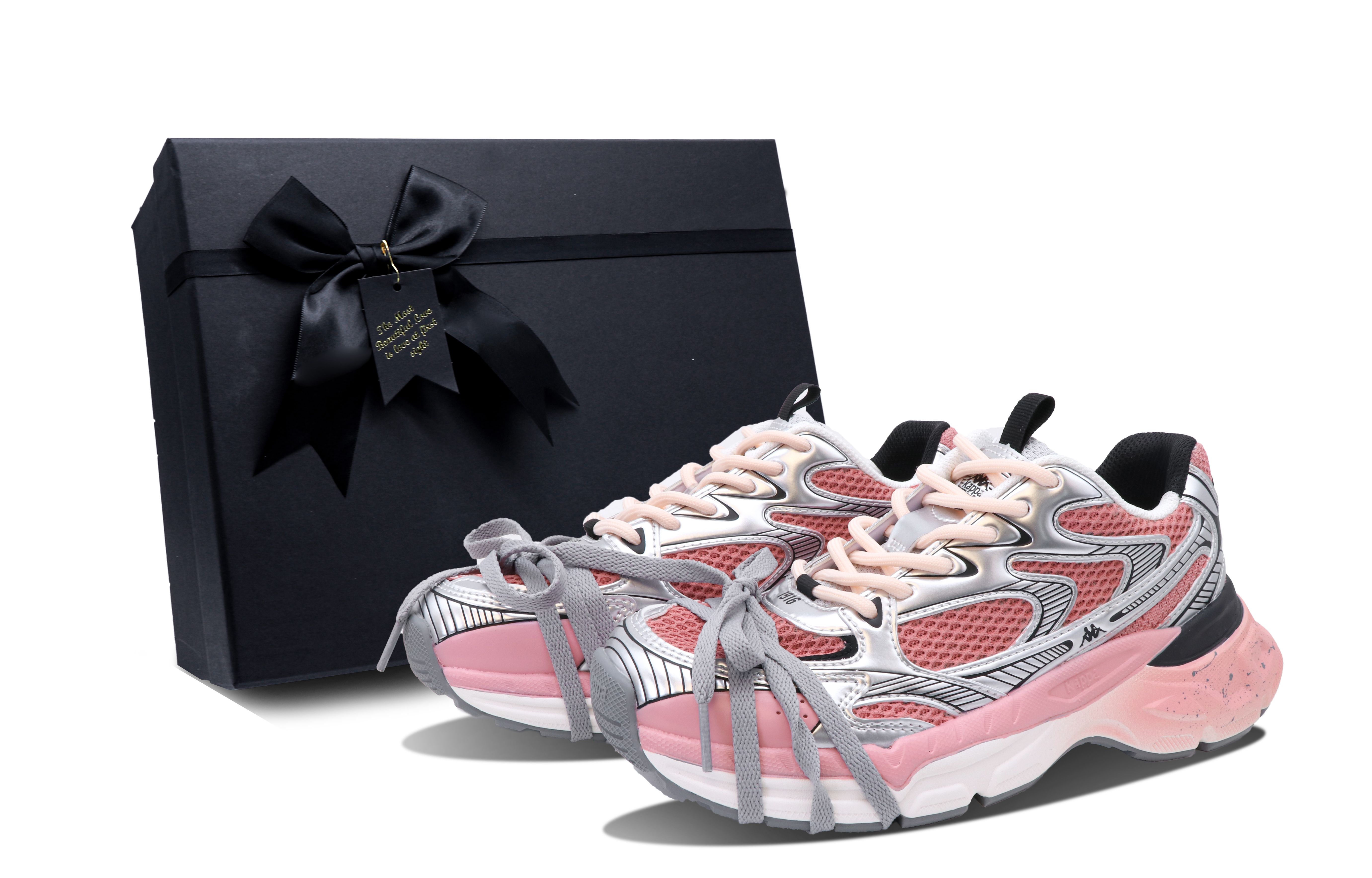 Kappa Abrasion Resistant, Breathable, Lightweight Low top Casual Running Shoes Unisex Pink