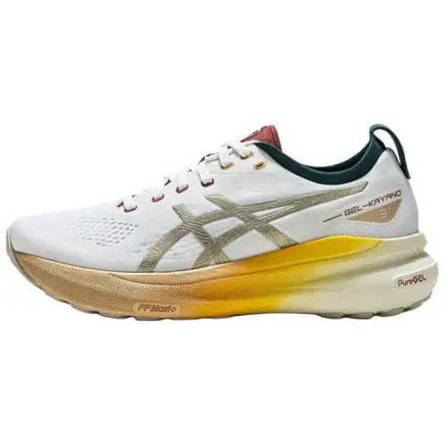 ASICS Gel Kayano 31 Abrasion Resistant Breathable Support Low top Running Shoes Men's White Gold