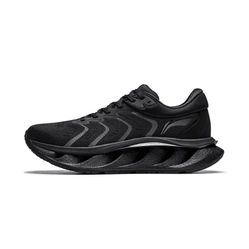 Li Ning Cushioning, Wear Resistant Low top Running Shoes Men's Black