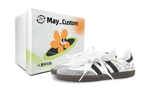 Adidas Originals Samba Low top Skateboard Shoes Unisex Black White Pink