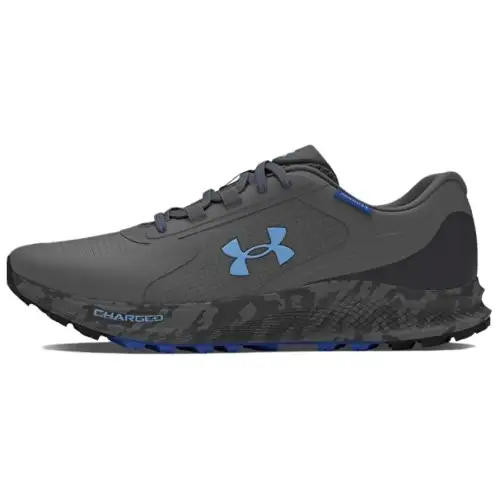 Under Armour Charged Bandit Trail 3 Abrasion Resistant Low top Running Shoes Men's Gray Blue