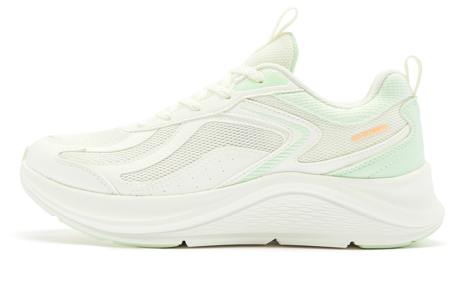 QIAODAN Running Shoes Women’s Low Top Ivory Lime Green