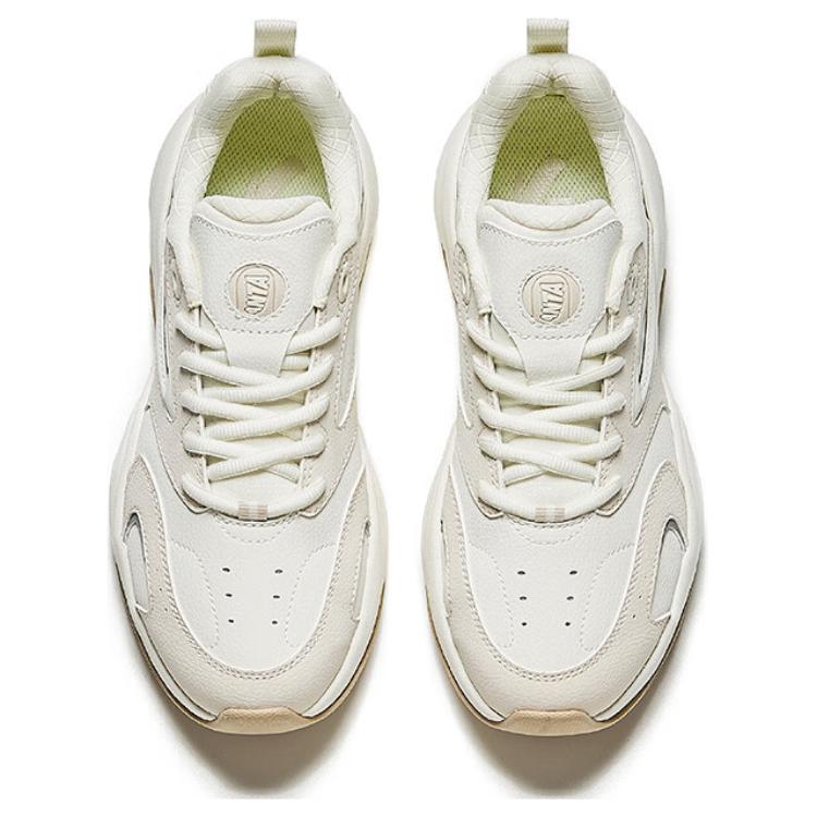 Anta Synthetic Leather Slip Resistant Abrasion Resistant Low top Running Shoes Women’s White Gray