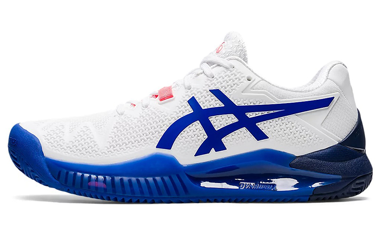 Asics Gel Resolution 8 Clay Low top Running Shoes Women's White Blue