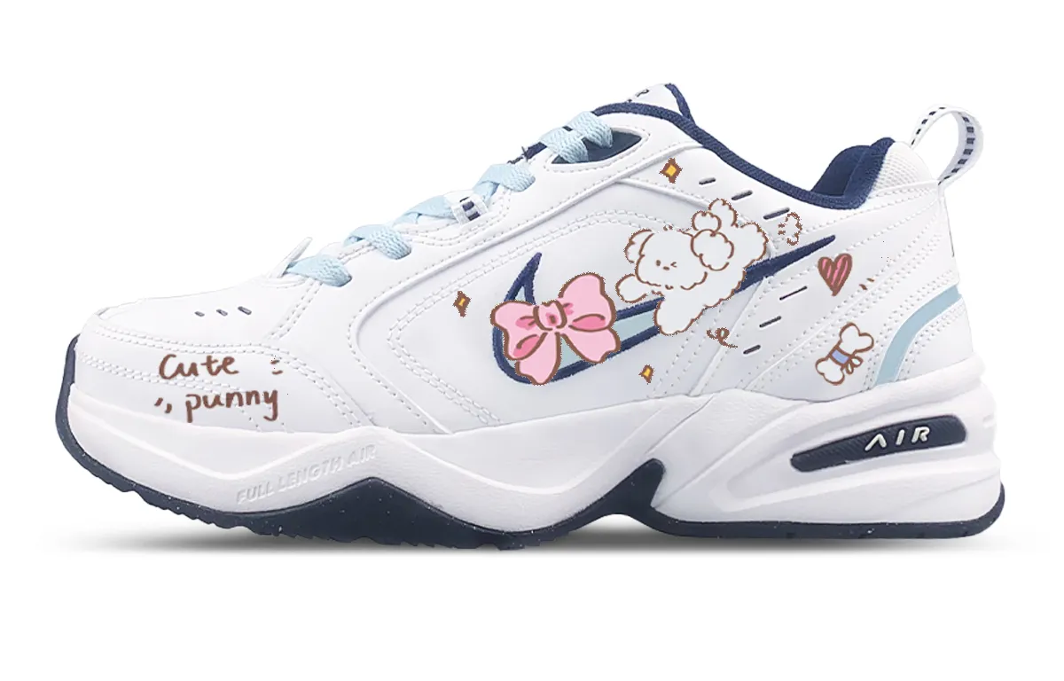 Nike Air Monarch 4 Slip Resistant Low top Chunky Sneakers Unisex White