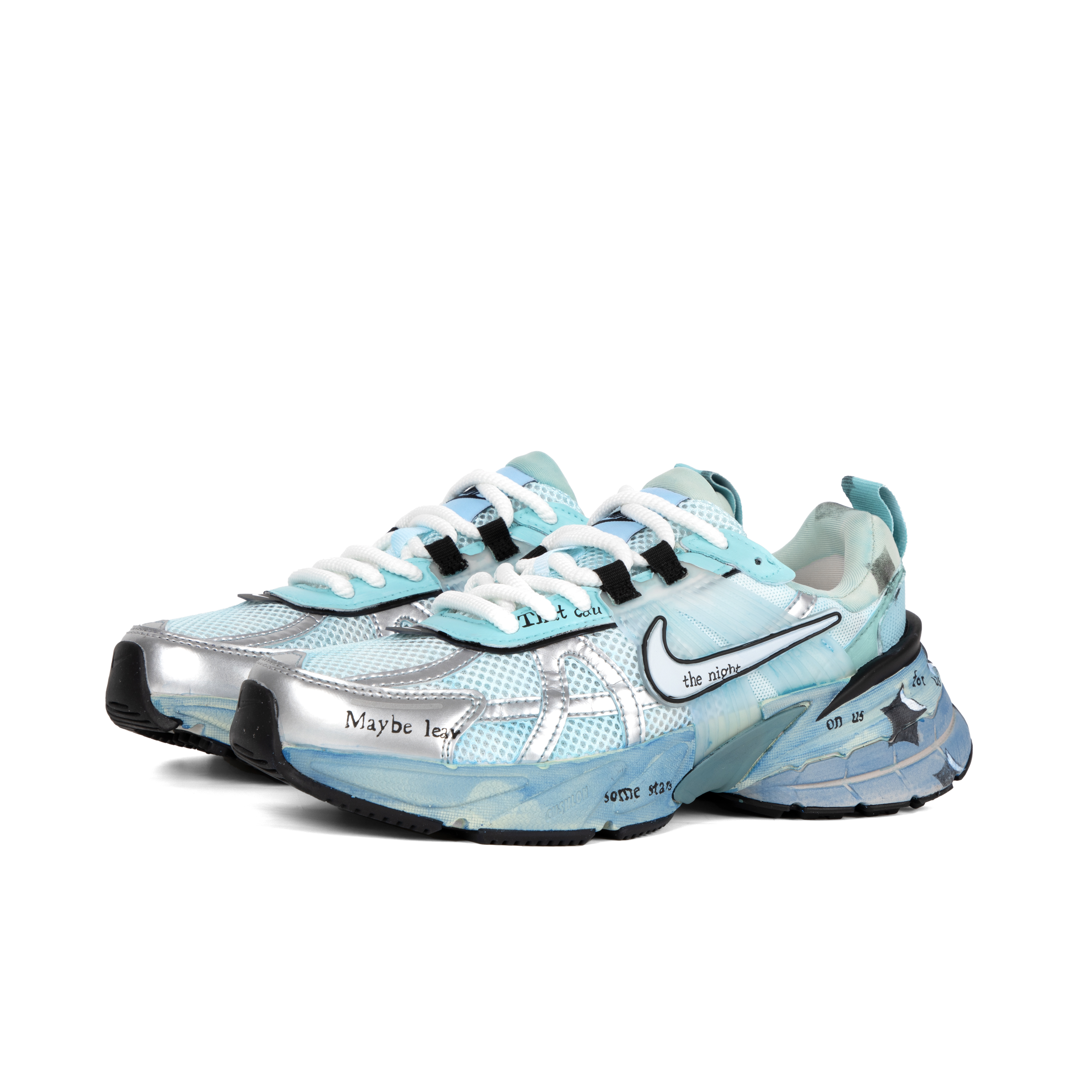 Nike V2K Run Slip Resistant Abrasion Resistant Low top Running Shoes Women’s Blue White